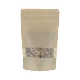 Stazak kraftpapier met venster - bruin - 190x265+{55+55} mm (1,3-1,4lt)