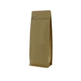 Flat bottom zak kraftpapier met front zipper - bruin - 140x360+{47,5+47,5} mm (2,8-3,3 ltr)