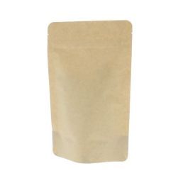 Stazak kraftpapier composteerbaar - bruin - 80x130+{25+25} mm (no zipper) (70ml)