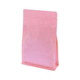 Flat bottom zak met zipper - mat roze (100% recyclebaar)