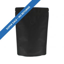 Koffiezak met Paper Feel Varnish - zwart - 500 gr (190x265+{55+55} mm)