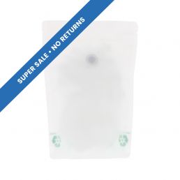 Koffiezak met Paper Feel Varnish - wit - 1 kg (235x345+{60+60} mm)