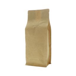 Flat bottom koffiezak kraftpapier composteerbaar - bruin