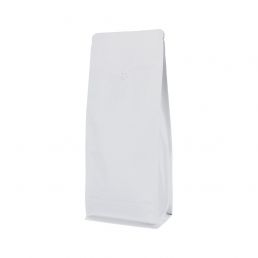 Flat bottom koffiezak - mat wit - 500 gr (110x280+{40+40} mm)
