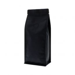 Flat bottom koffiezak - mat zwart (100% recyclebaar)