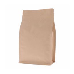 Flat bottom zak kraftpapier met zipper - bruin