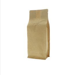 Flat bottom koffiezak kraftpapier composteerbaar - bruin - 1 kg (140x350+{47,5+47,5} mm)