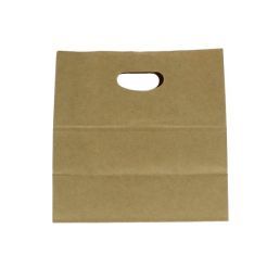 Papieren tas met gestanst handvat - bruin