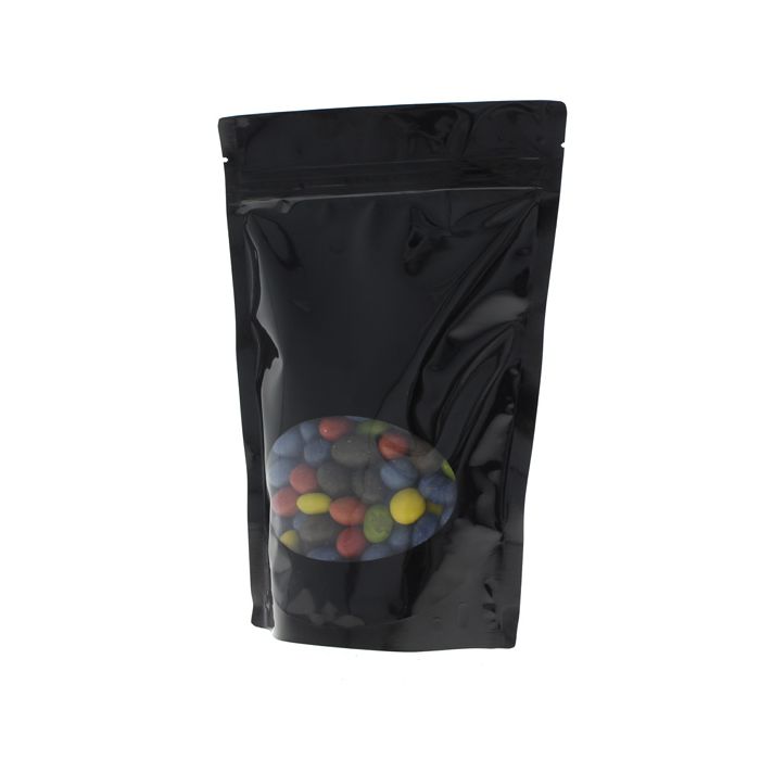 Stazak met ovaal venster - glanzend zwart - 190x265+{55+55} mm (1,3-1,4lt)