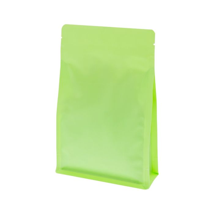 Flat bottom stazak met zipper - mat groen (100% recyclebaar)