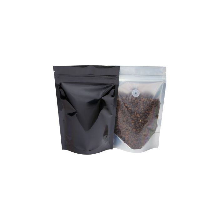 Coffee Stand up Pouch Clear / Black
