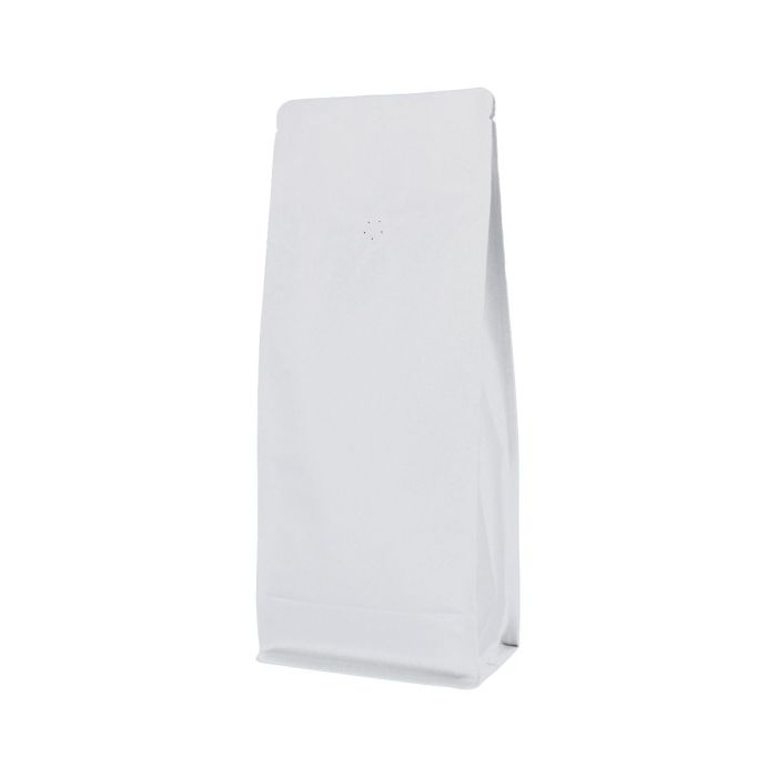 Flat bottom koffiezak - mat wit