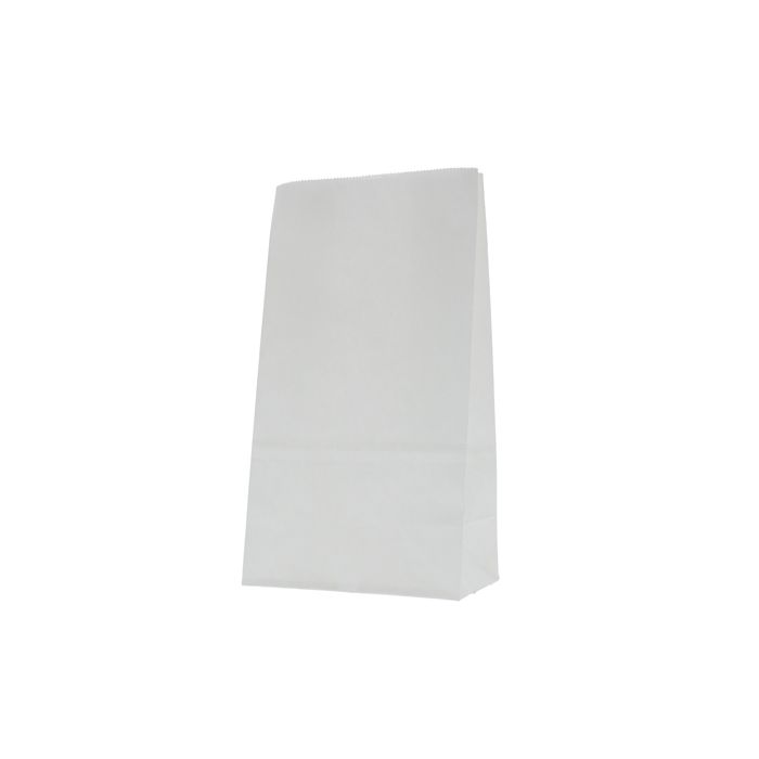 Blokbodemzak kraftpapier 1 laags - wit - 90x180+{55}mm (0,5 lt)