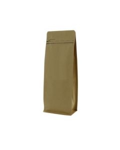 Flat bottom zak kraftpapier met front zipper - bruin - 95x245+{35+35} mm (700-800ml)