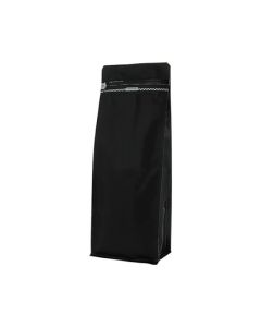 Flat bottom zak met front zipper - mat zwart