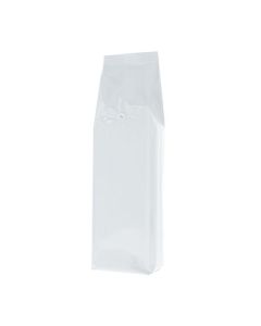 Zijvouw koffiezak - glanzend wit - 500 gr (85x360+{30+30} mm)