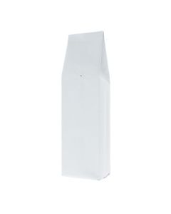 Zijvouw koffiezak - mat wit - 250 gr (80x260+ {25+25} mm)
