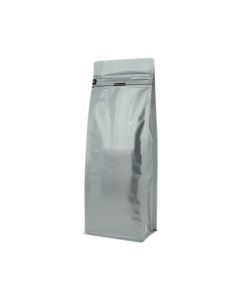 Flat bottom zak met front zipper - mat zilver