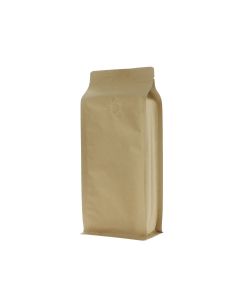 Flat bottom koffiezak kraftpapier - bruin - 500 gr (110x280+{40+40} mm)