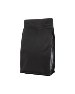 Flat bottom zak met zipper - mat zwart