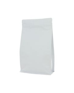 Flat bottom zak met zipper - mat wit