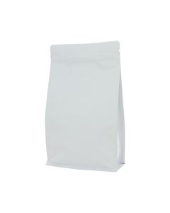 Flat bottom zak met zipper - mat wit - 195x295+{45+45} mm (3 lt)