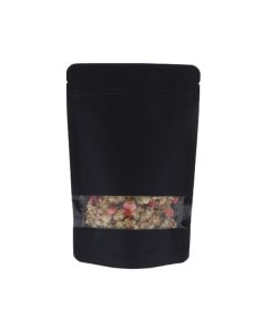 Stazak kraftpapier met venster - zwart