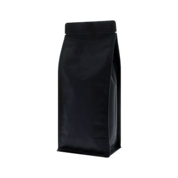 Flat bottom zak - mat zwart (100% recyclebaar)