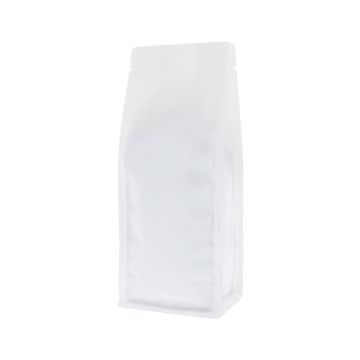 Flat bottom zak - mat wit (100% recyclebaar)