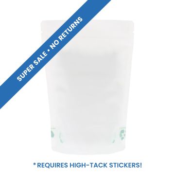 100% recyclable stand-up pouch with paper varnish - matt white
