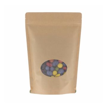 Stazak kraftpapier met ovaal venster - bruin