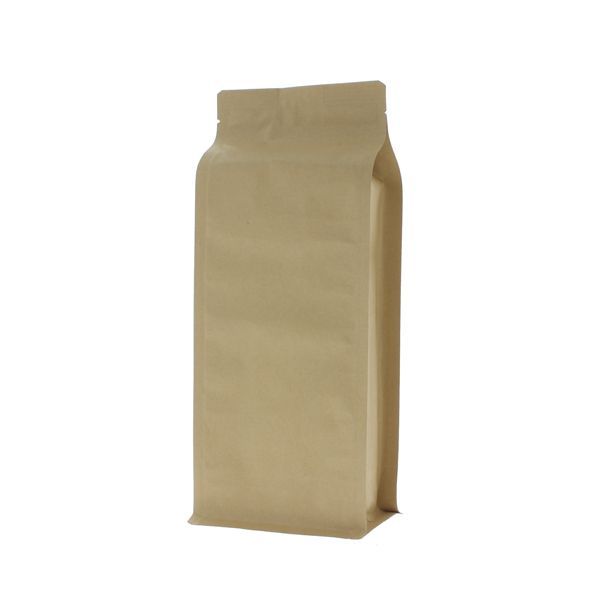 Flat bottom zak kraftpapier - bruin - 95x230+{35+35} mm (900ml)