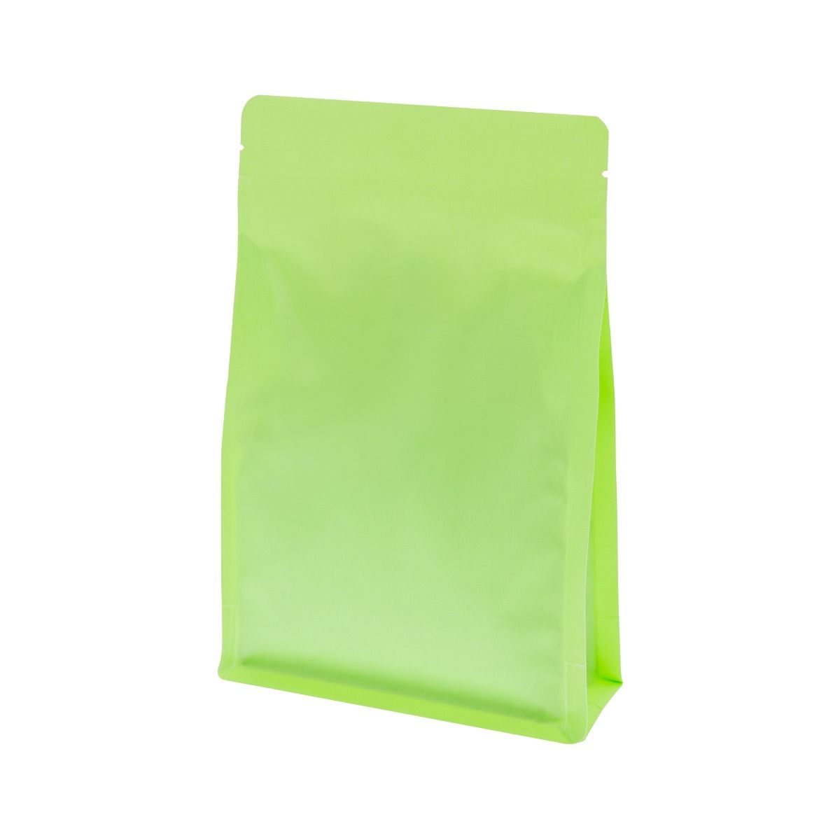 Flat bottom zak met zipper - mat groen (100% recyclebaar)