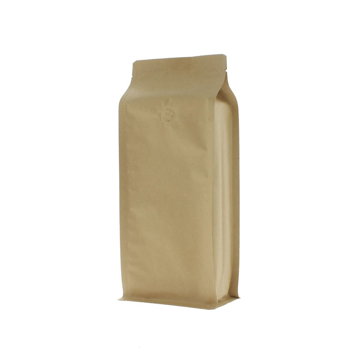 Flat bottom koffiezak kraftpapier - bruin - 500 gr (110x280+{40+40} mm)