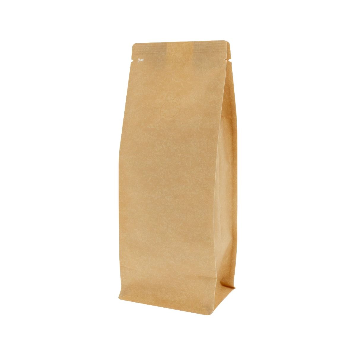 Flat Bottom Koffiezak Kraft-Look (100% recyclebaar) - 250 gr (95x230+{35+35} mm)