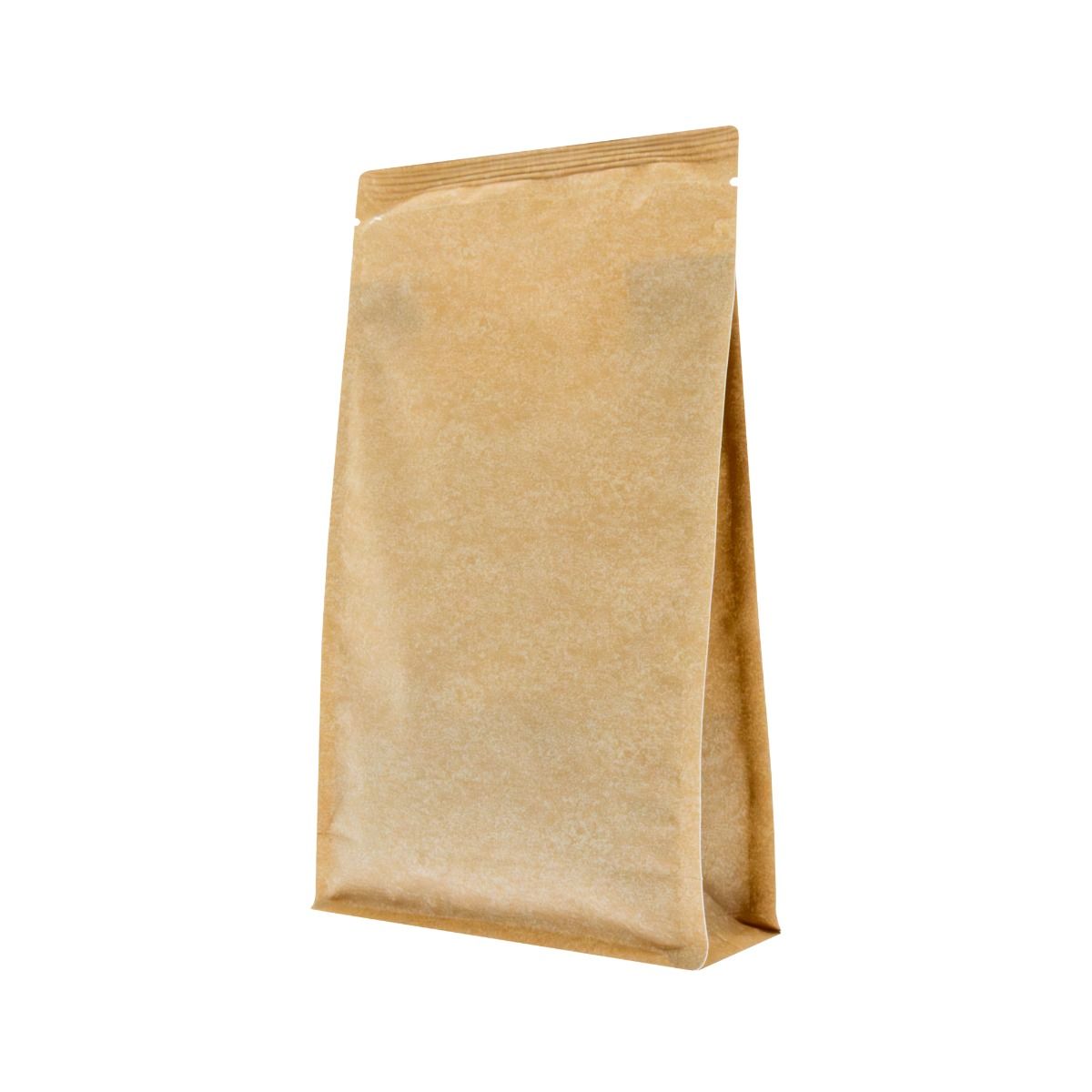 Flat bottom pouch with zipper - Kraft Look (100% recyclable)