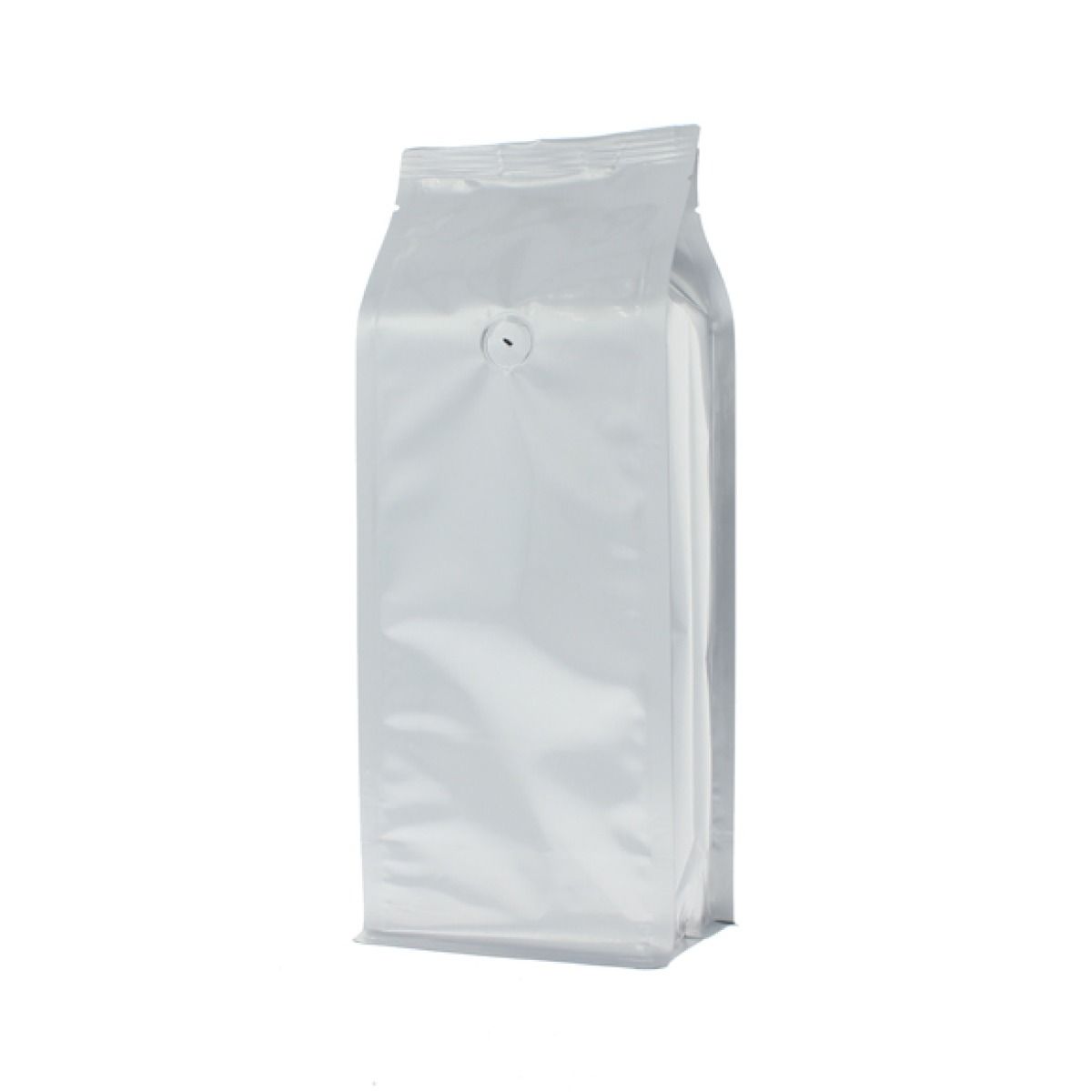 Flat bottom koffiezak - mat zilver - 1 kg (140x350+{47,5+47,5} mm)