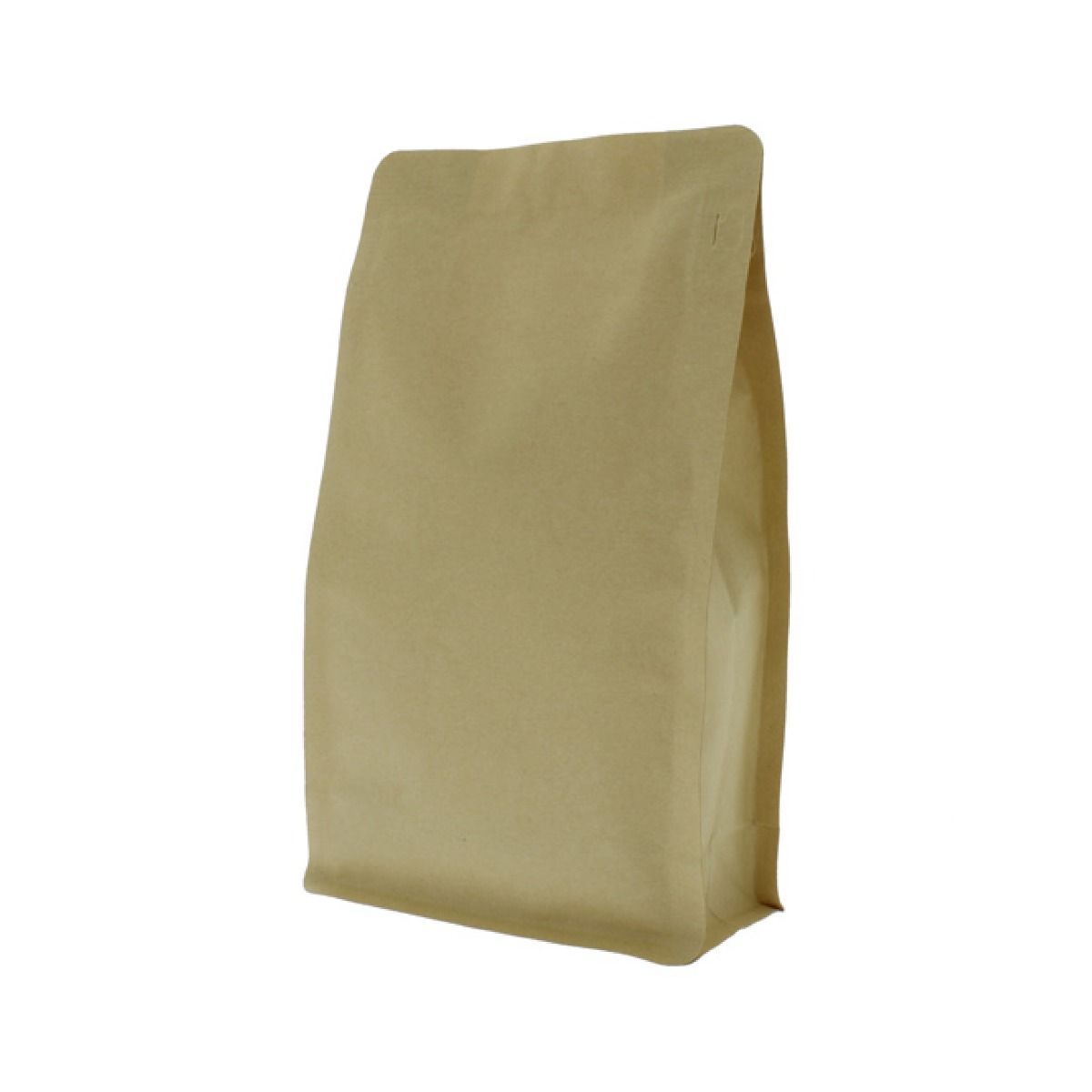 Flat bottom stazak kraftpapier aluminiumvrij met front zipper - bruin
