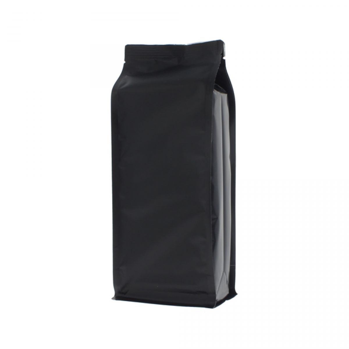 Flat bottom zak - mat zwart - 95x230+{35+35} mm (900ml)