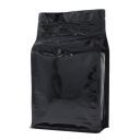 Flat bottom zak met zipper - glanzend zwart - 150x255+{40+40} mm (1,5lt)