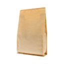 Flat bottom koffiezak met zipper - Kraft Look (100% recyclebaar)