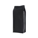 Flat bottom koffiezak - mat zwart - 250 gr (95x230+{35+35} mm)