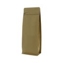 Flat bottom zak kraftpapier met front zipper - bruin