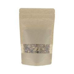 Stazak kraftpapier met venster - bruin - 190x265+{55+55} mm (1,3-1,4lt)