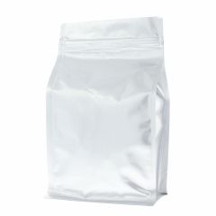 Flat bottom zak met zipper - mat zilver - 140x210+{35+35} mm (1lt)