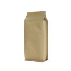 Flat bottom koffiezak kraftpapier - bruin - 500 gr (110x280+{40+40} mm)