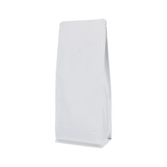 Flat bottom koffiezak - mat wit - 500 gr (110x280+{40+40} mm)