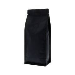 Flat bottom koffiezak - mat zwart (100% recyclebaar)
