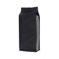 Flat bottom zak - mat zwart - 95x230+{35+35} mm (900ml)