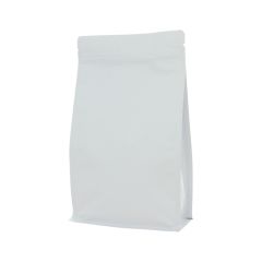 Flat bottom zak met zipper - mat wit - 195x295+{45+45} mm (3 lt)
